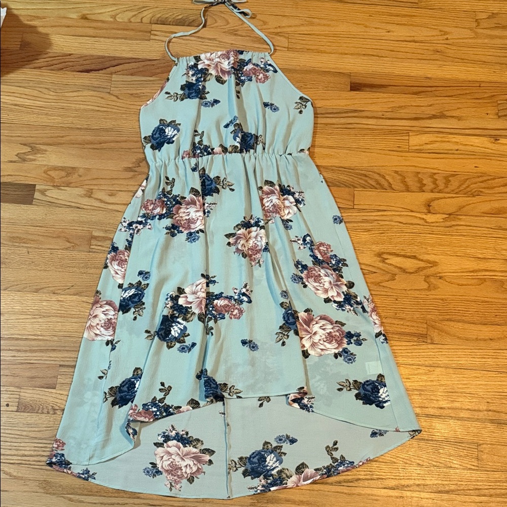 Women’s ' Mint Floral Halter Dress